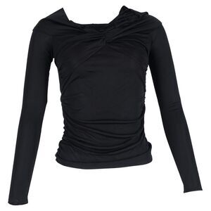 Isabel Marant Twisted Long Sleeve Top in Black Viscose